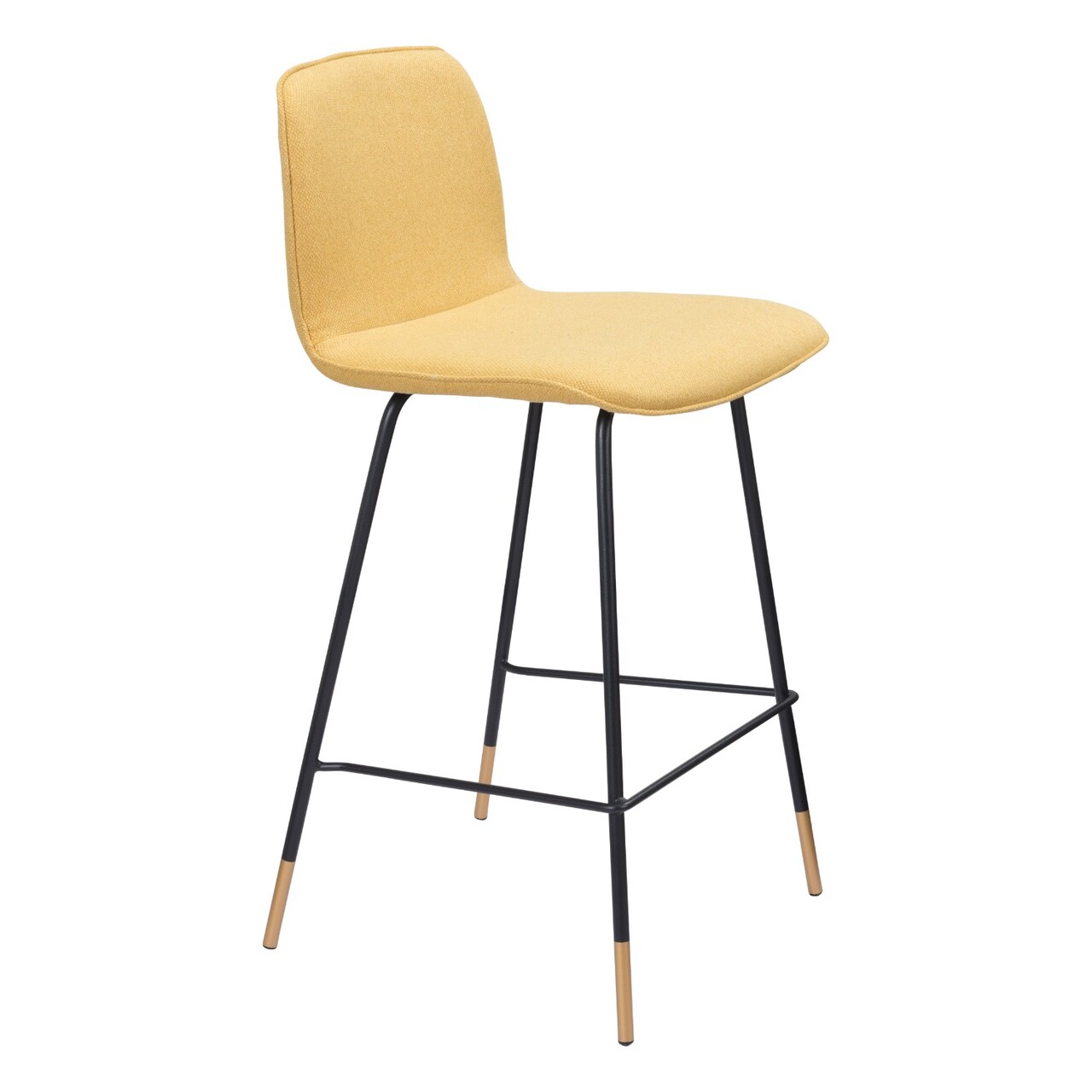Modern Home 37.5&#x22; Yellow and Black Upholstered Counter Chair